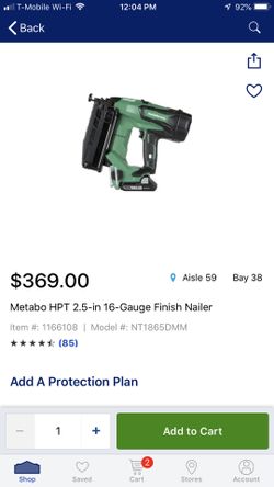Metabo 16 gauge finish nailer