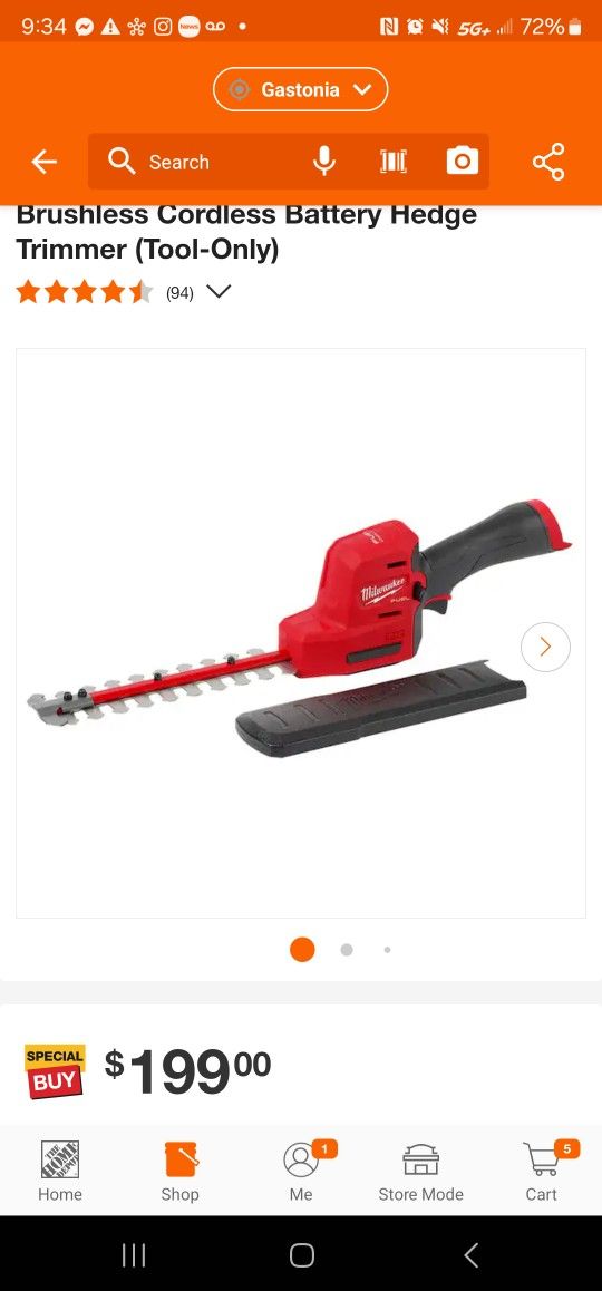 Milwaukee
M12 FUEL 8 in. 12V Lithium-Ion Brushless Cordless Battery Hedge Trimmer