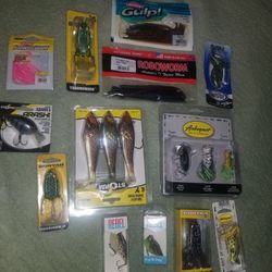 Assorted fishing lures/ reels/ weights