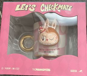 THE MONSTERS Let's Checkmate Series-Mug Labubu (Pink) - Popmart New