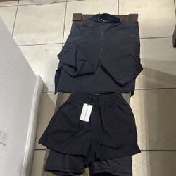 Windbreaker Shorts And Cropped Jacket Set 