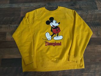 Disney Parks Disneyland Yellow Mickey Mouse Pullover Crewneck Sweatshirt XXL 2XL