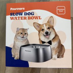 Brand New 135oz/4L All Stainless Steel Dog Water Bowl with Non-Slip Base