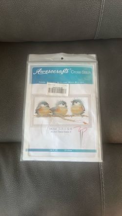 New Sealed Awesocrafts Cross Stitch Kit Three Birds