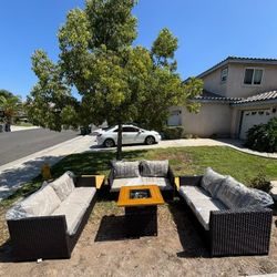 High Quality Fully Assembled In The Box Patio Furniture Set Patio Sofa Set With Fire Pit Propane Deep Seating Cushions 🆕🚛🆕