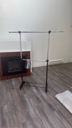 Double Rod Rolling Clothes Rack