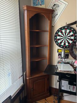 Triangle Corner Bookcase w/ Bottom Storage