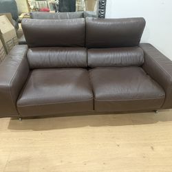 Brown Leather Sofa Wide