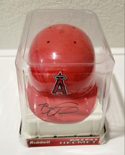 BRANDON WOOD Signed Los Angeles Angels Mini Helmet - 2006 Arkansas Travelers
