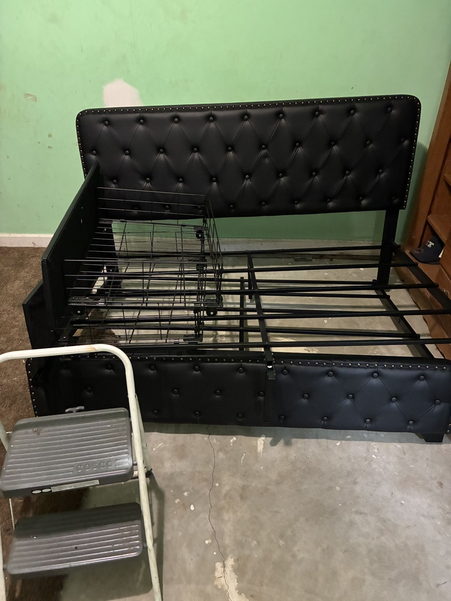 King size bed frame with two drawers
