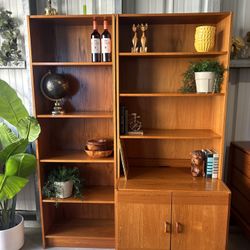 Mid Century Modern Teak DOMINO MOBLER Wall Unit Shelving Unit