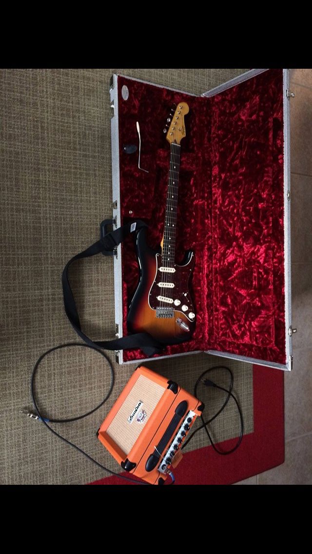 Electric Guitar, Case and Amp