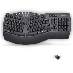Perixx Periboard-612 Wireless Ergonomic Split Keyboard with Dual Mode 2.4G and Bluetooth Feature, Compatible with Windows 10 and Mac OS X System, Blac