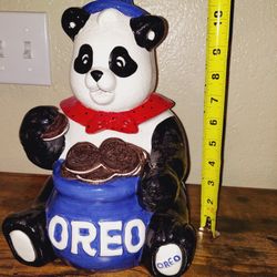 Nabisco Oreo Cookie Jar Ceramic 11" tall Panda