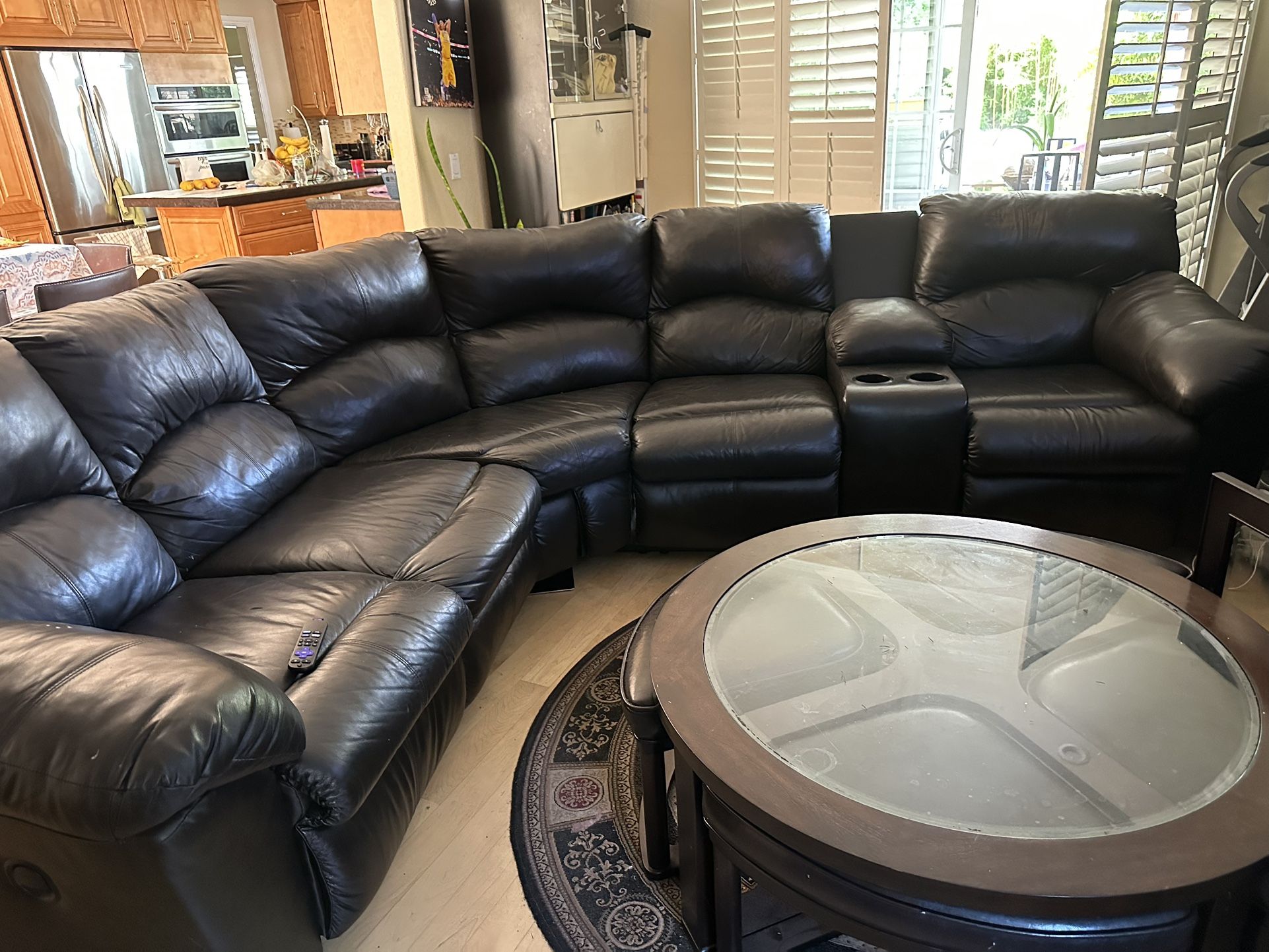 Leather Recliner Sofa