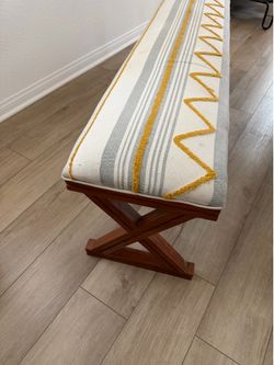 Padded wood bench