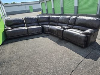 Leather Sectional with electric recliners