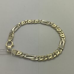 FASHION BRACELET 14K2T YELLOW & WHITE GOLD, 8” LENGHT, 6.5mm, 19.2 GRAMS. 