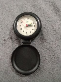 Compact Travel Alarm Clock with Flip Case