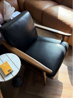 2 x West Elm Leather Lounge Chair Like New