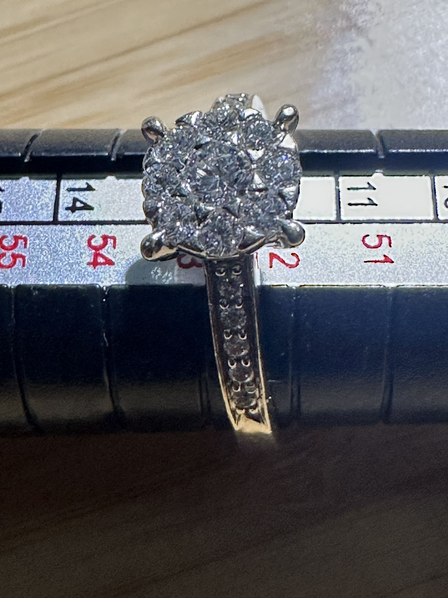 ? Unsure Of CT DIAMOND 14K Size 6 / 6 1/2 WHITE GOLD CLASSIC ROUND ETOILE FRIENDSHIP PROMISE RING