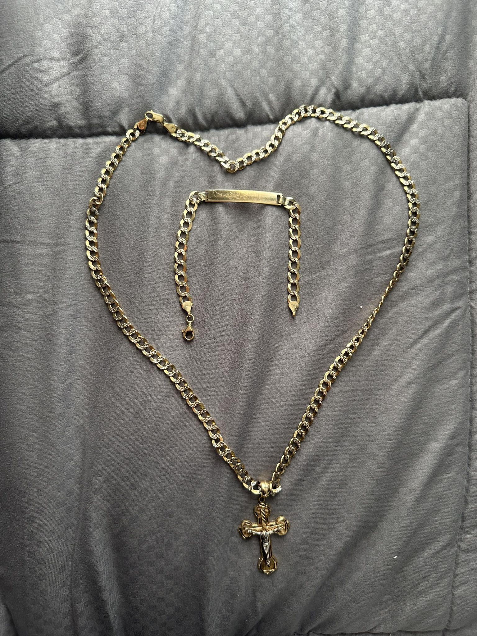 10k Italy Gold Chain And Bracelet