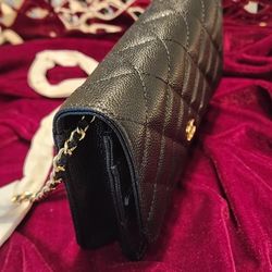 Natural Caviar Leather Crossbody Small Bag 