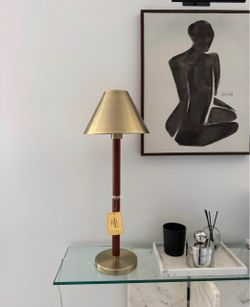 Ralph Lauren gold leather lamp