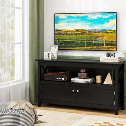 Tangkula  TV Stand for TVs up to 50 Inch, Media Entertainment Center with Charging Station