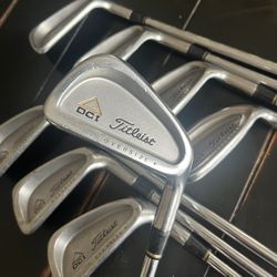 EXCELLENT CONDITION ***TITLEIST DCI OVERSIZE + MAX GOLF IRON SET 3-PW W DG TRI STEP STIFF