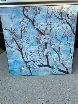 Decor Floral Framed Art, 34” x 34”.