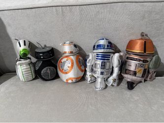 Disney Star Wars Droid Plush Lot – R2-D2, BB-8, Chopper & More (5)