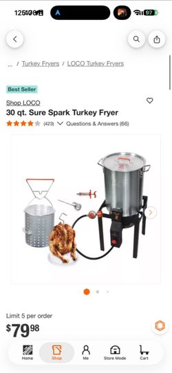 LOCO 30 qt. Sure Spark Turkey Fryer