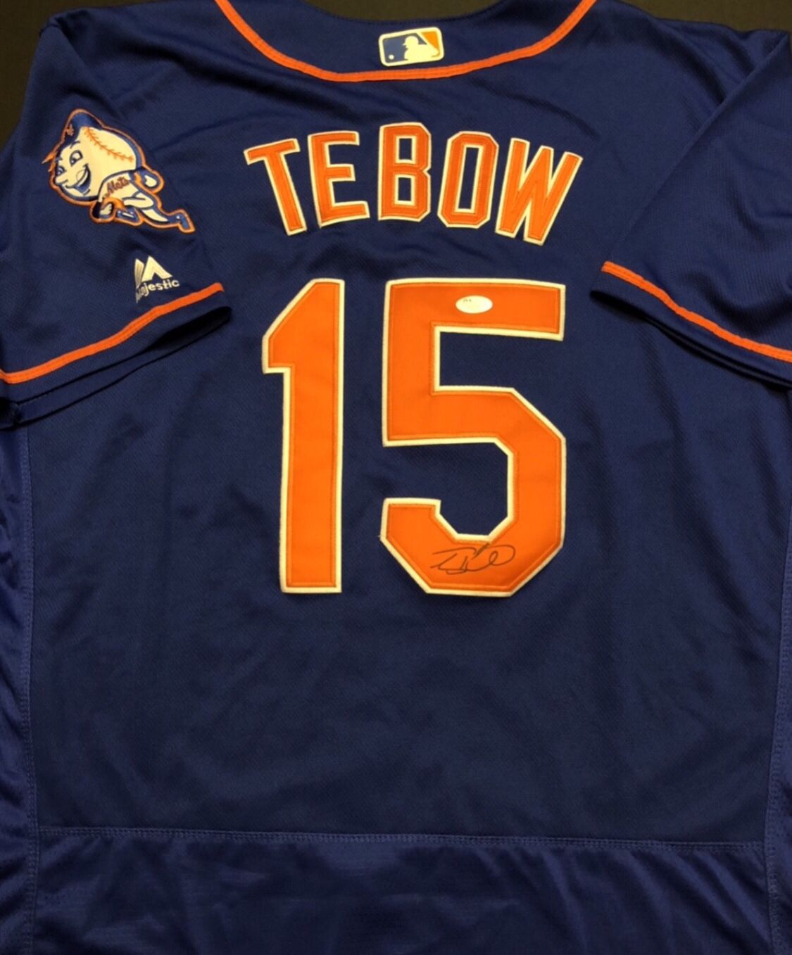 Tim Tebow AUTOGRAPHED Mets Jersey w JSA Antiques