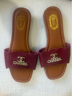 Elegant Burgundy Flat Slide Sandals Fashion Luxe Style