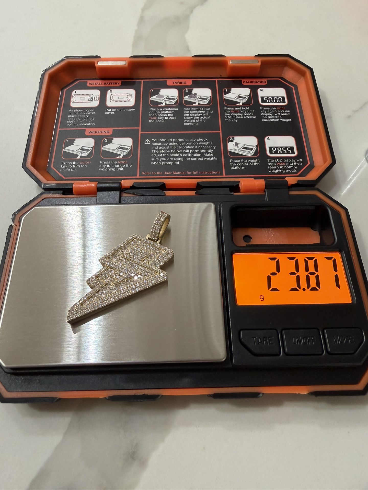 14k Bolt Pendant 23.87 Grams