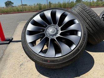 DELIVERY🔥21” OEM TESLA MODEL Y PERFORMANCE WHEELS ORIGINAL NEW MICHELIN 255/35R21 & 275/35R21 98%
