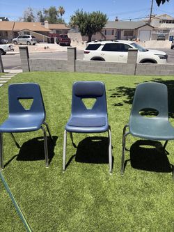 3 stacking school chairs / student chairs