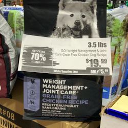 3.5 Lbs Go! Weight Management Joint Care Grain Free Chicken Dog Food 