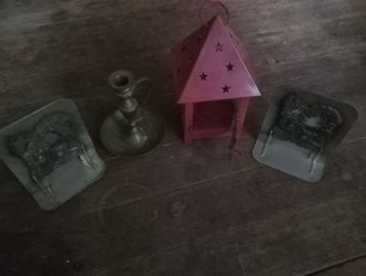 Two Candle Holders And Bookends