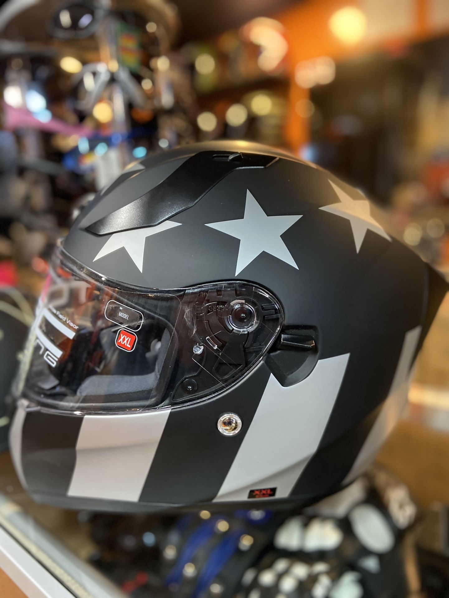 New Mayte Dot American Flag Motorcycle Helmet $120