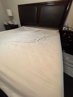 King Bed Frame with Upholstered Headboard