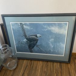 Eagle Art Picture Frame Robert Bateman “The Air, The Forest And The Watch” Rare Framed 