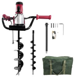 New HIGOSPRO 1500W Electric Post-Hole Digger with 6  4 Auger Bits Retail $205.00