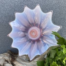 Vintage Fostoria Heirloom Pink Opalescent Flora Candle Holders