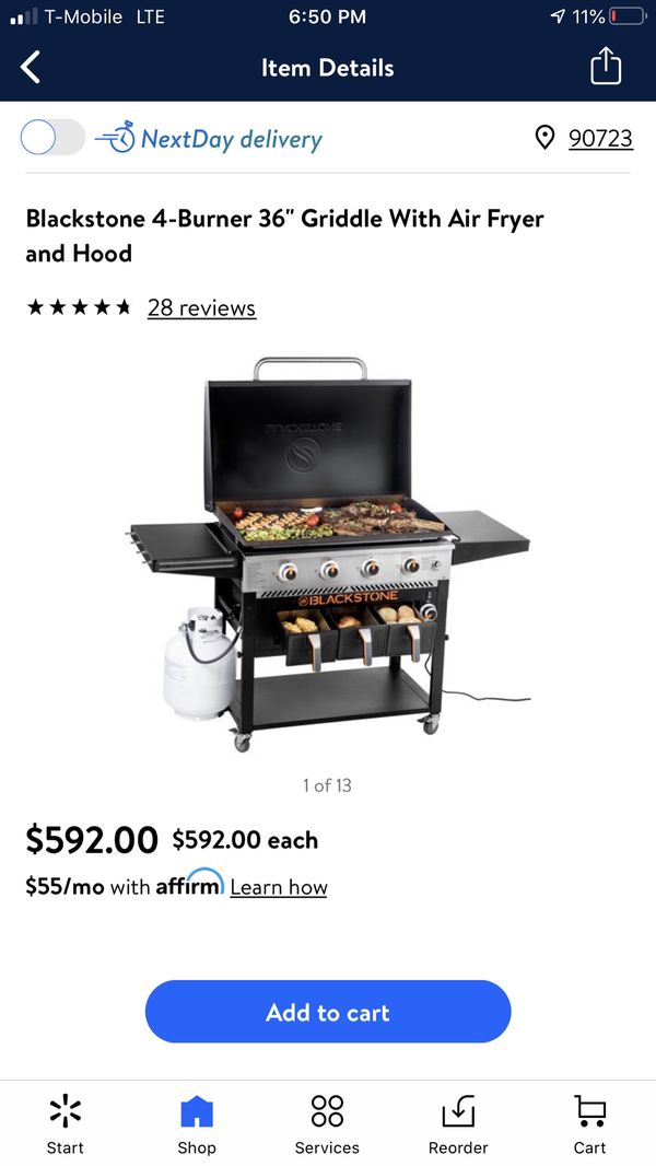 New Blackstone 4Burner 36" Griddle With Air Fryer and Hood for Sale in