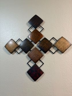 A Pair of Metal Cross Wall Art