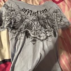  Affliction Superstition Blue Wash Crop T-Shirt