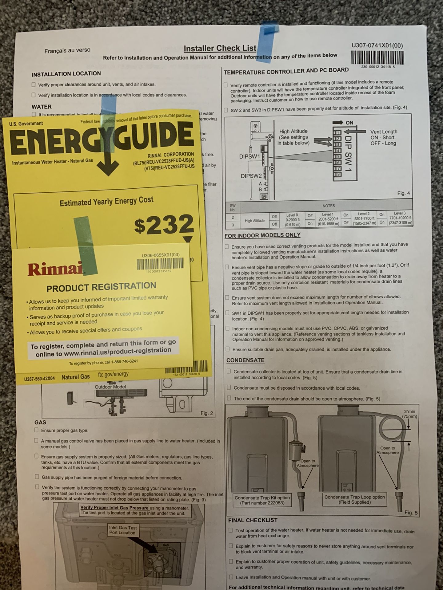 Rinnai RL75i Natural Gas Tankless Water Heater for Sale in Seattle, WA