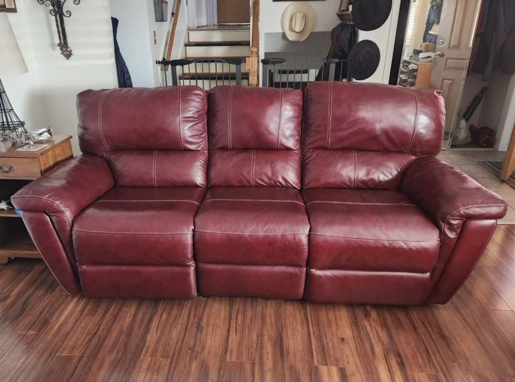 Burgundy Red Vegan Leather 86" Ferndale Power Recliner Sofa by Greyson Living